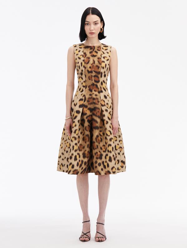 Jaguar Pleated Faille Dress