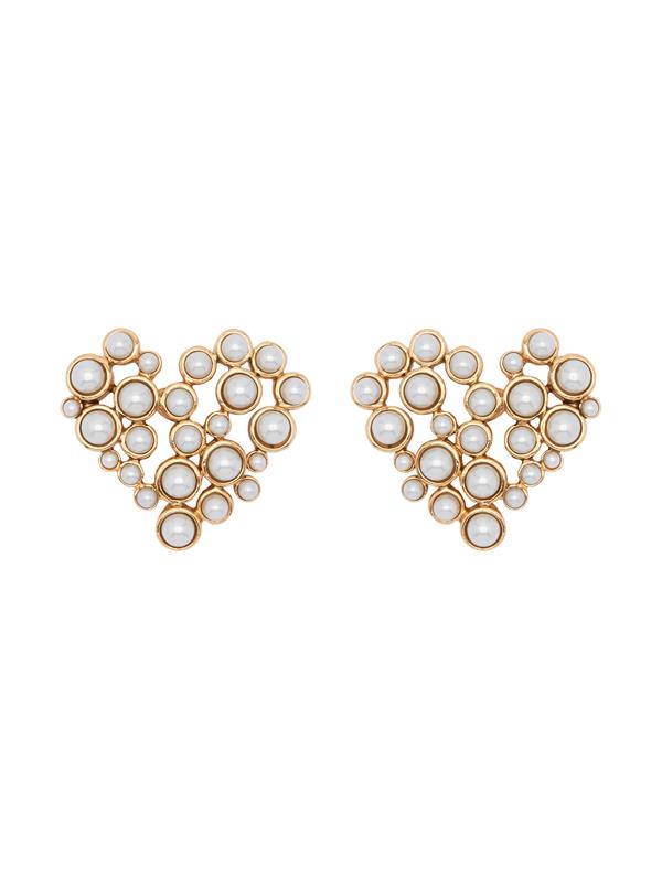 Pearl Heart Clip On-Earrings