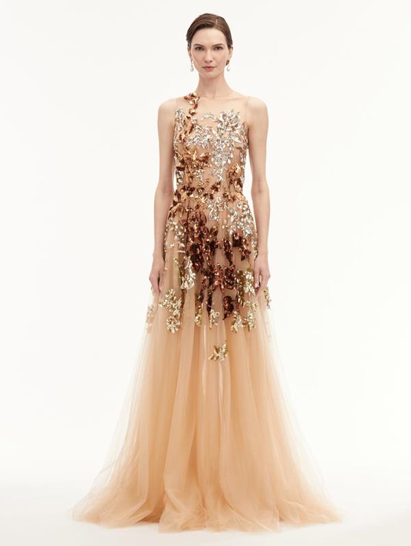 Ombré Sequin Peony Gown