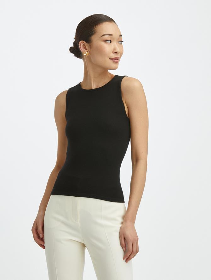 Cashmere Silk Jewel Neck Tank