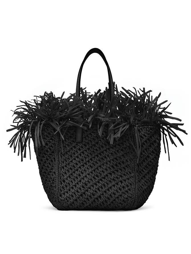 Small Raffia Crochet Square Tote