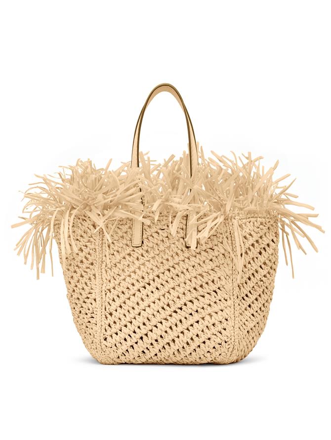 Small Raffia Crochet Square Tote