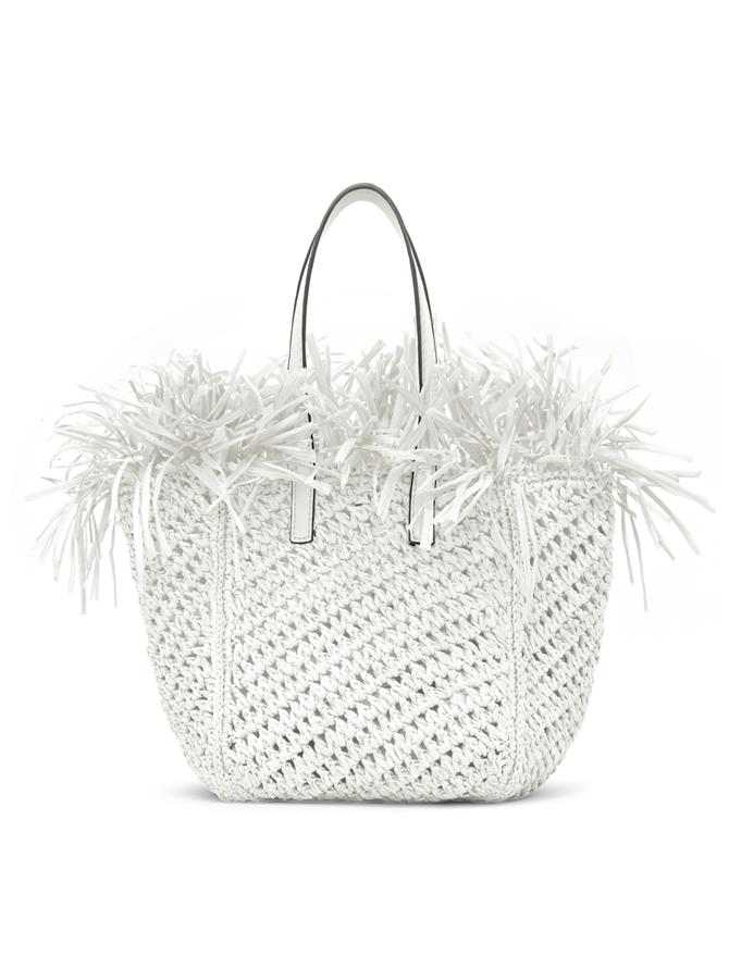 Small Raffia Crochet Square Tote