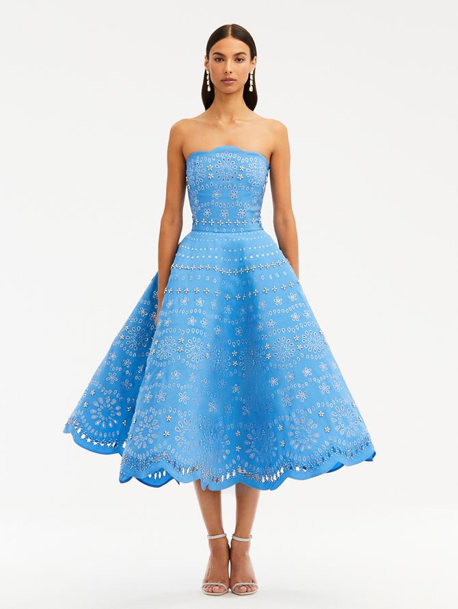 Crystal Eyelet Cocktail Dress