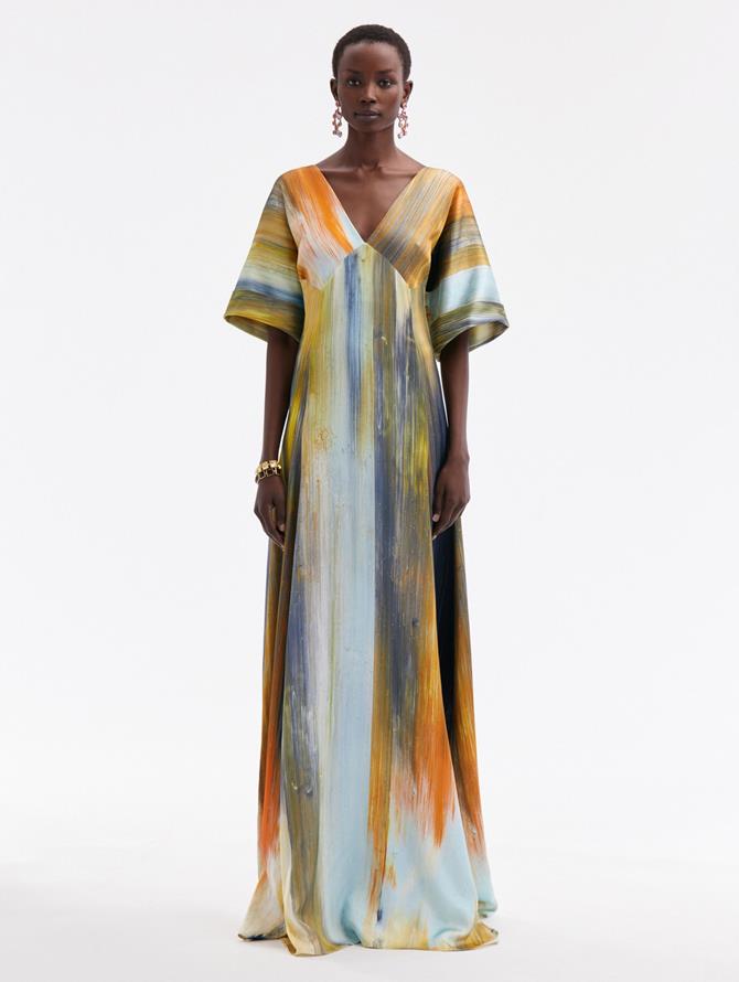 Abstract Brushstroke Marocaine Gown