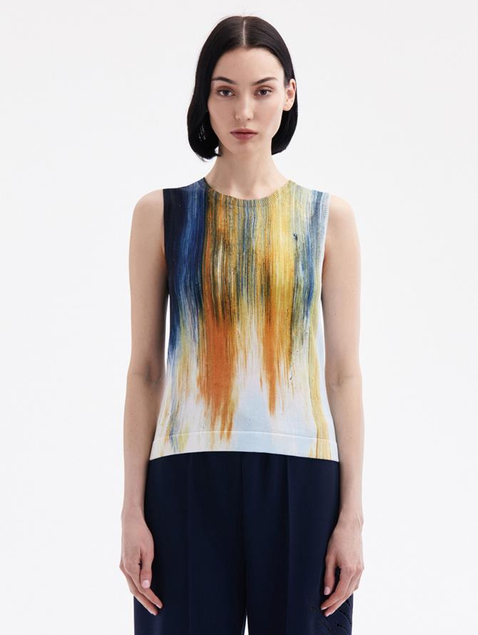 Abstract Brushstroke Printed Tank