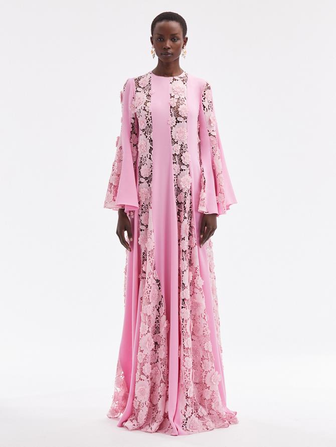 Floral Guipure Inset Caftan