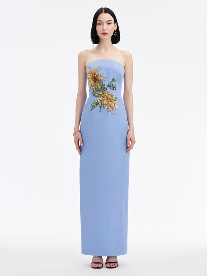 Chrysanthemum Crystal Embroidered Gown