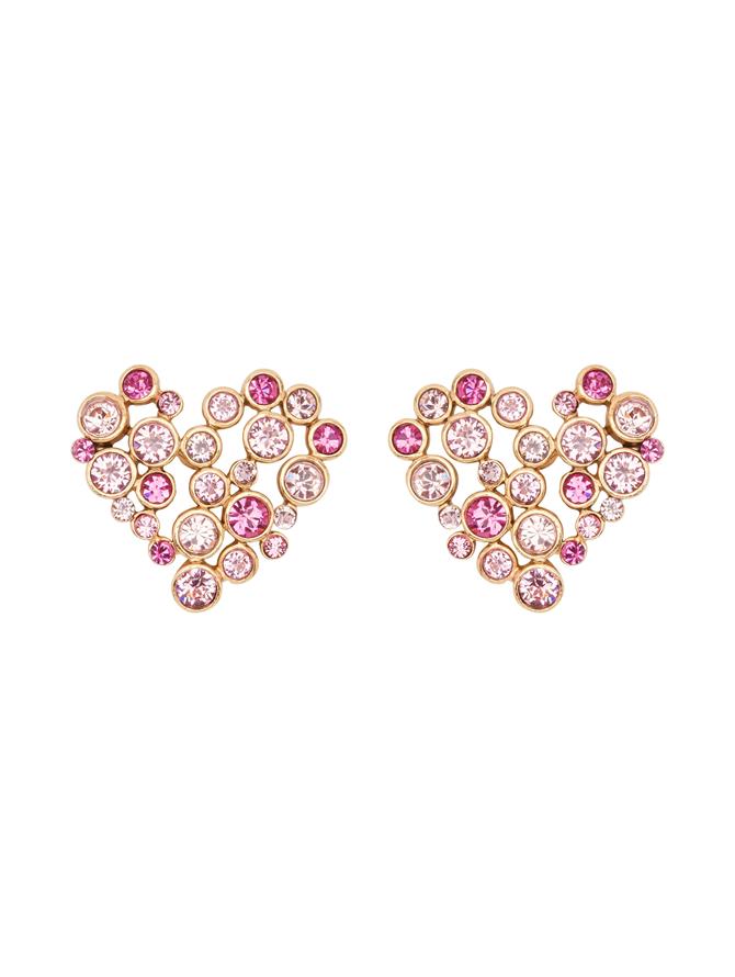 Crystal Heart Clip-On Earrings