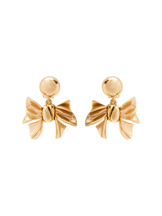 Bow Drop Clip-On Earrings