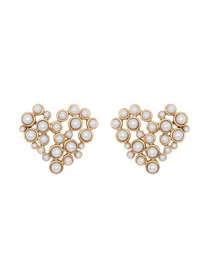 Pearl Heart Clip On-Earrings