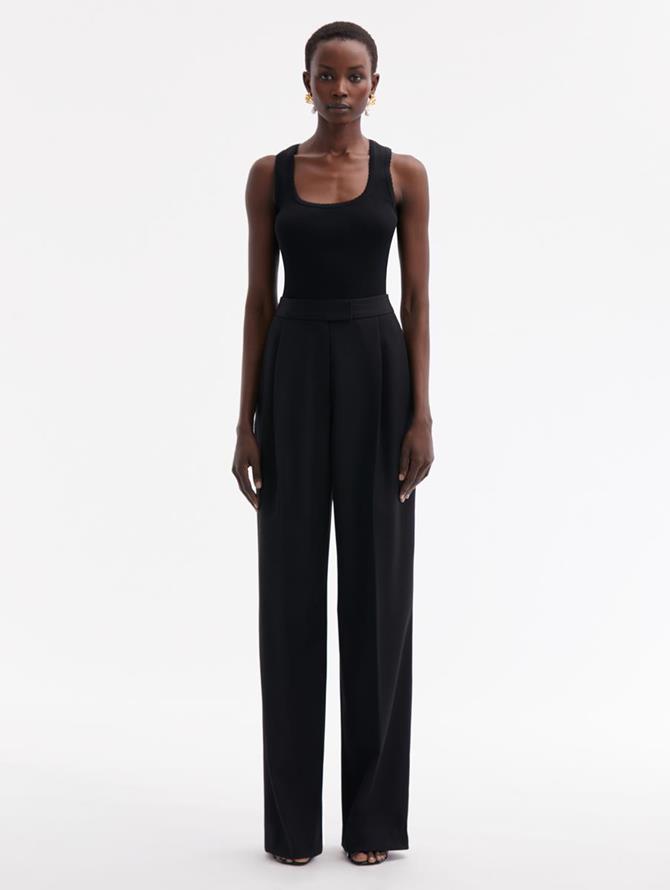 Wide Leg Grain Du Poudre Pant