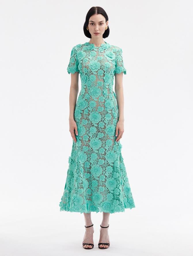 Floral Guipure Cocktail Dress