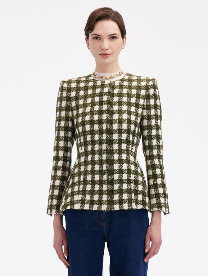 Chenille Check Tweed Jacket